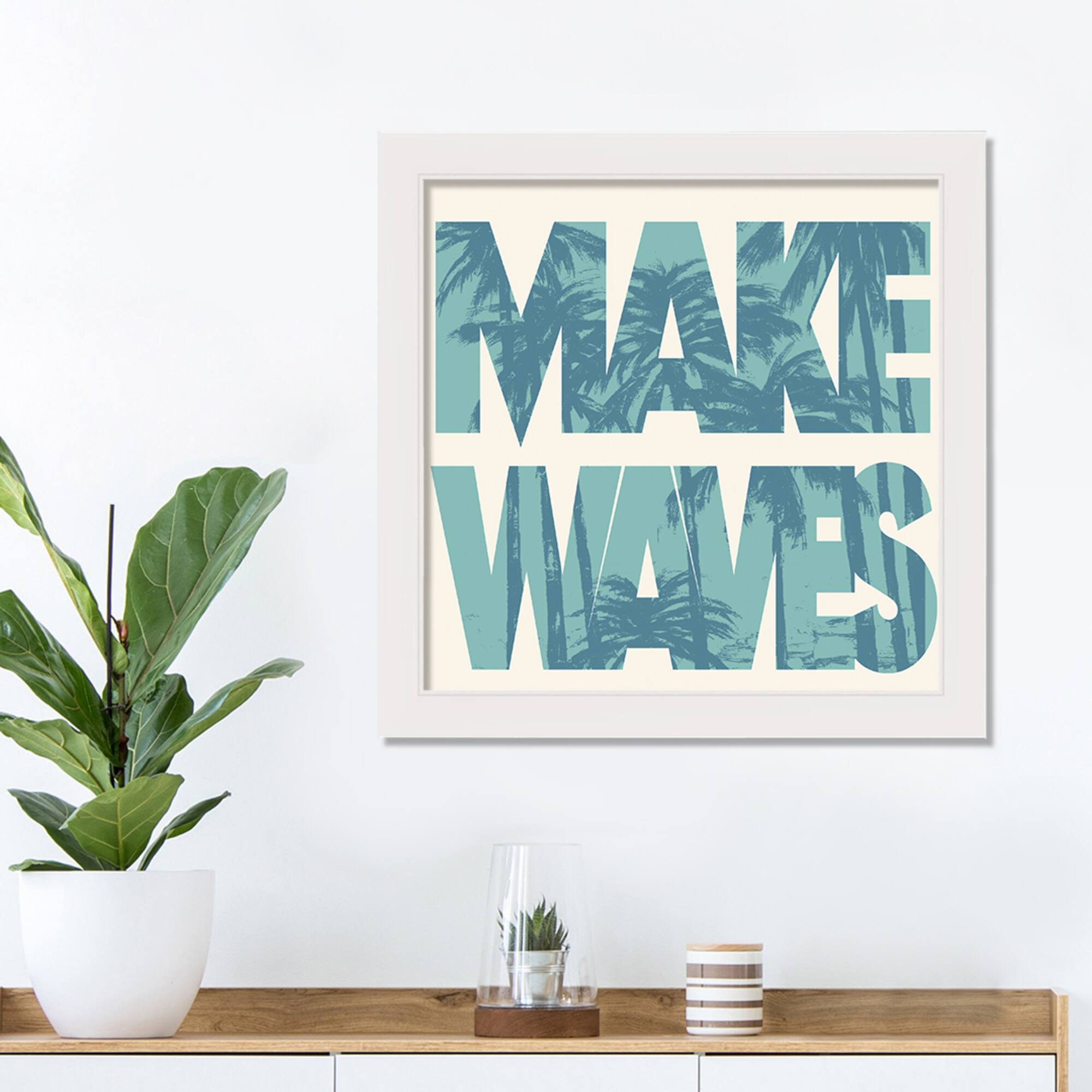 Make Waves White Framed Print